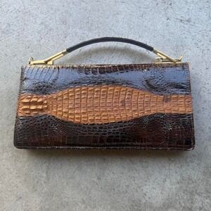 Vintage Baby Hornback Crocodile Alligator Femme Handbag Artisan Handmade